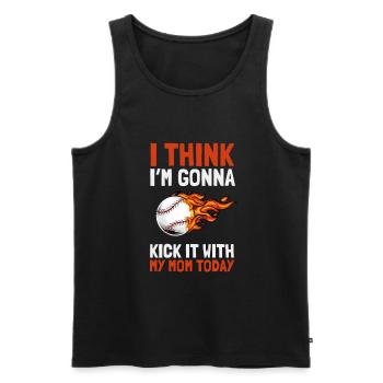 I think I'm going to kick it with my mom today - Men's Premium Organic Tank Top - black - Front - AI Model Male 178 light (178cm)