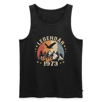 Légendaire depuis 1973 Vintage Vintage Anniversaire - Débardeur bio Premium Homme - noir - Devant - Michal (187cm)