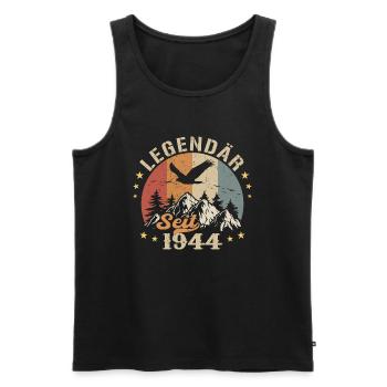 Legendary Since 1944 Vintage Vintage Birthday - Men's Premium Organic Tank Top - black - Front - Michal (187cm)