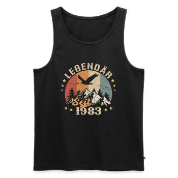 Légendaire depuis 1983 Vintage Vintage Anniversaire - Débardeur bio Premium Homme - noir - Devant - Michal (187cm)