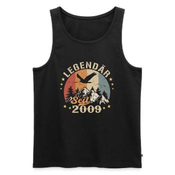 Legendär seit 2009 Jahrgang Vintage Geburtstag - Männer Premium Bio Tank Top - Schwarz - Vorne - Michal (187cm)