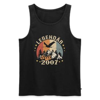 Légendaire depuis 2007 Vintage Vintage Anniversaire - Débardeur bio Premium Homme - noir - Devant - Michal (187cm)