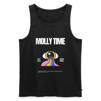 Molly Time Open-Mind Festival Rave Trippy Techno - Männer Premium Bio Tank Top - Schwarz - Vorne - AI Model Male 178 light (178cm)