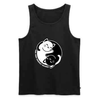 Finden Sie Ihre perfekte Balance - Männer Premium Bio Tank Top - Schwarz - Vorne - AI Model Male 178 light (178cm)