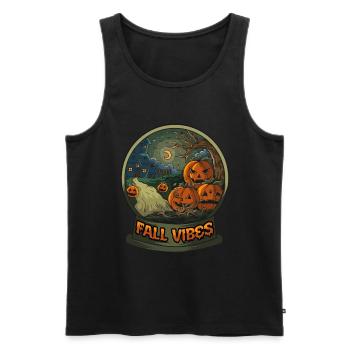 Halloween Pumpkin Horror - Men's Premium Organic Tank Top - black - Front - Michal (187cm)