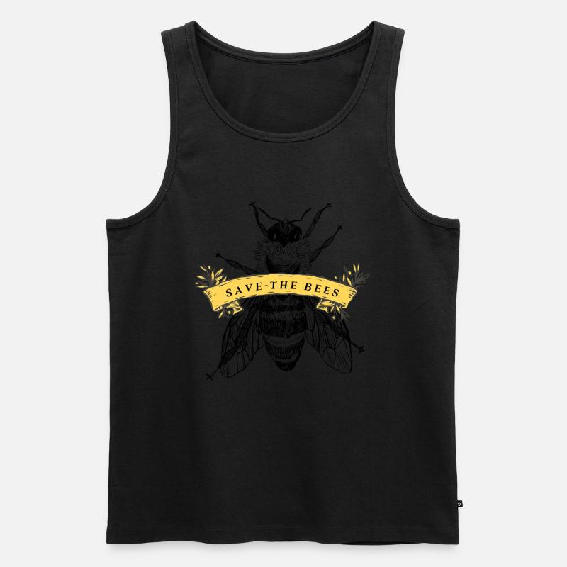 save the bees 4 - Männer Premium Bio Tank Top - Schwarz