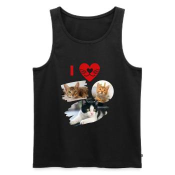 Ich liebe Katzen, ich liebe Katzen, ich liebe Kätzchen - Männer Premium Bio Tank Top - Schwarz - Vorne - AI Model Male 178 light (178cm)