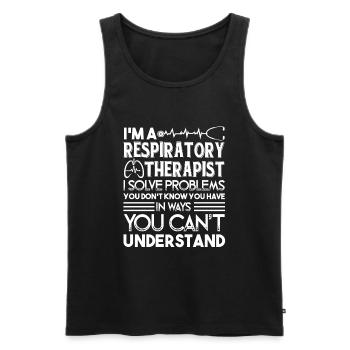 Respiratory Therapist I Solve Problems - Men's Premium Organic Tank Top - black - Front - Michal (187cm)