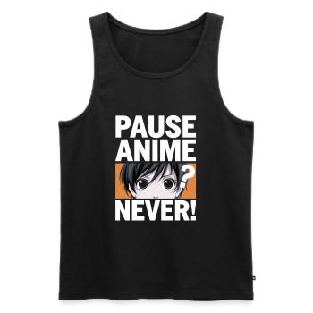 Mettre l’anime en pause ? Jamais! Conception d’anime drôle - Débardeur bio Premium Homme - noir - Devant - AI Model Male 178 light (178cm)