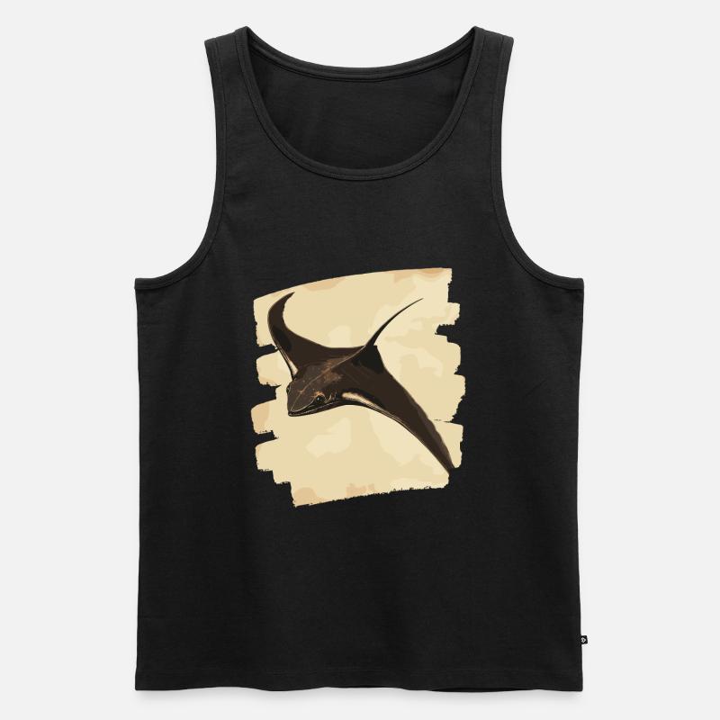 Manta Rochen Retro - Männer Premium Bio Tank Top - Schwarz