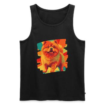 Chow Chow - Männer Premium Bio Tank Top - Schwarz - Vorne - AI Model Male 178 light (178cm)
