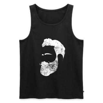 Hipster Bart - Männer Premium Bio Tank Top - Schwarz - Vorne - AI Model Male 178 light (178cm)