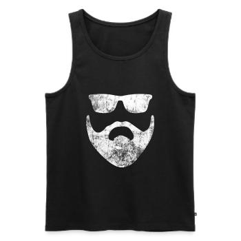 Beard hipster glasses cool - Men's Premium Organic Tank Top - black - Front - AI Model Male 178 light (178cm)