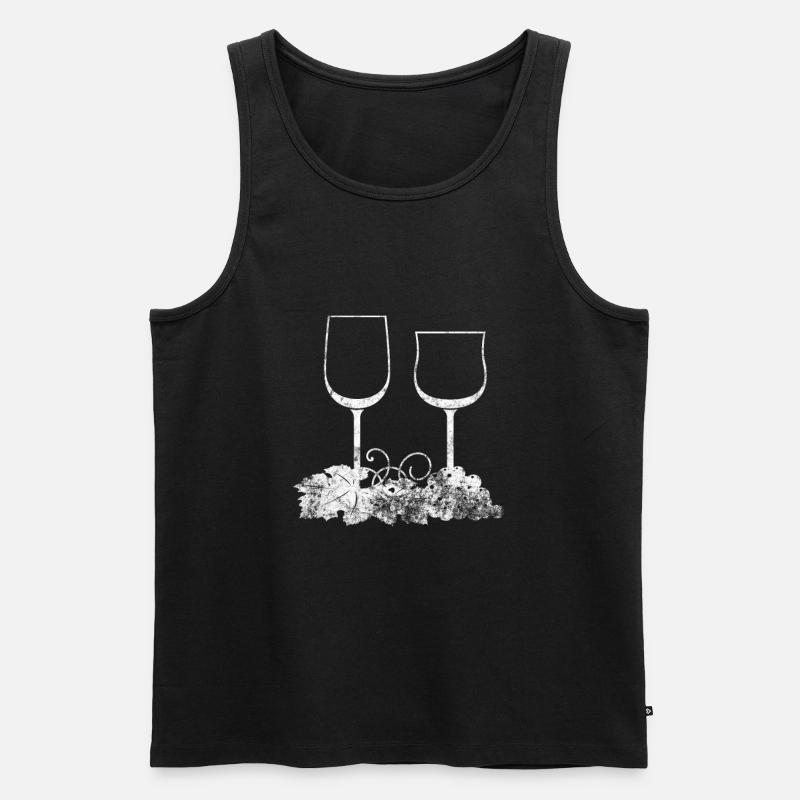 Grapevine Wine drinker - Men's Premium Organic Tank Top - black