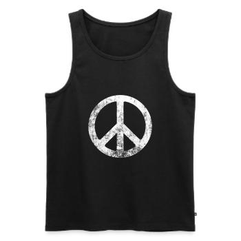 Frieden - Männer Premium Bio Tank Top - Schwarz - Vorne - AI Model Male 178 light (178cm)