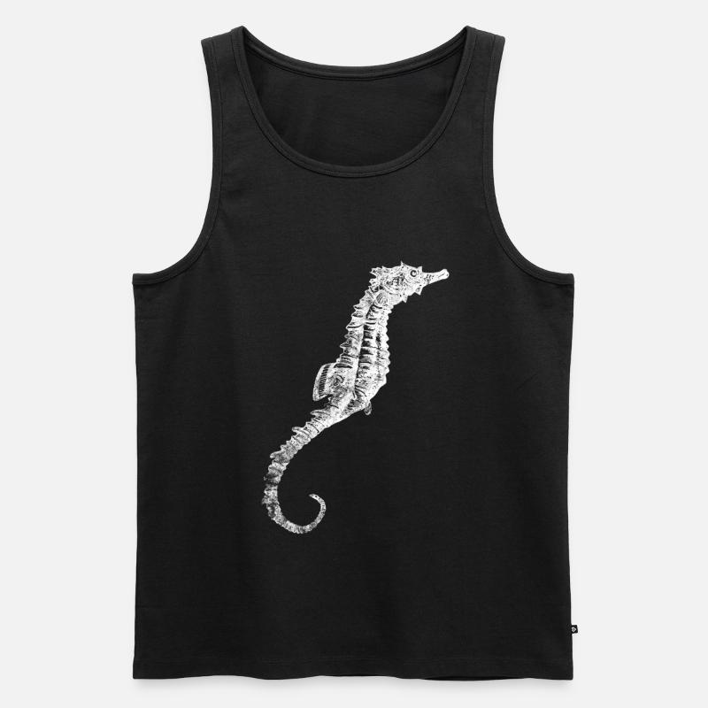 Seepferdchen - Männer Premium Bio Tank Top - Schwarz