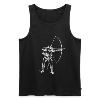 Archer - Débardeur bio Premium Homme - noir - Devant - AI Model Male 178 light (178cm)