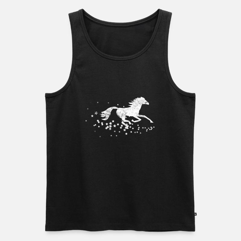 Pferd - Männer Premium Bio Tank Top - Schwarz