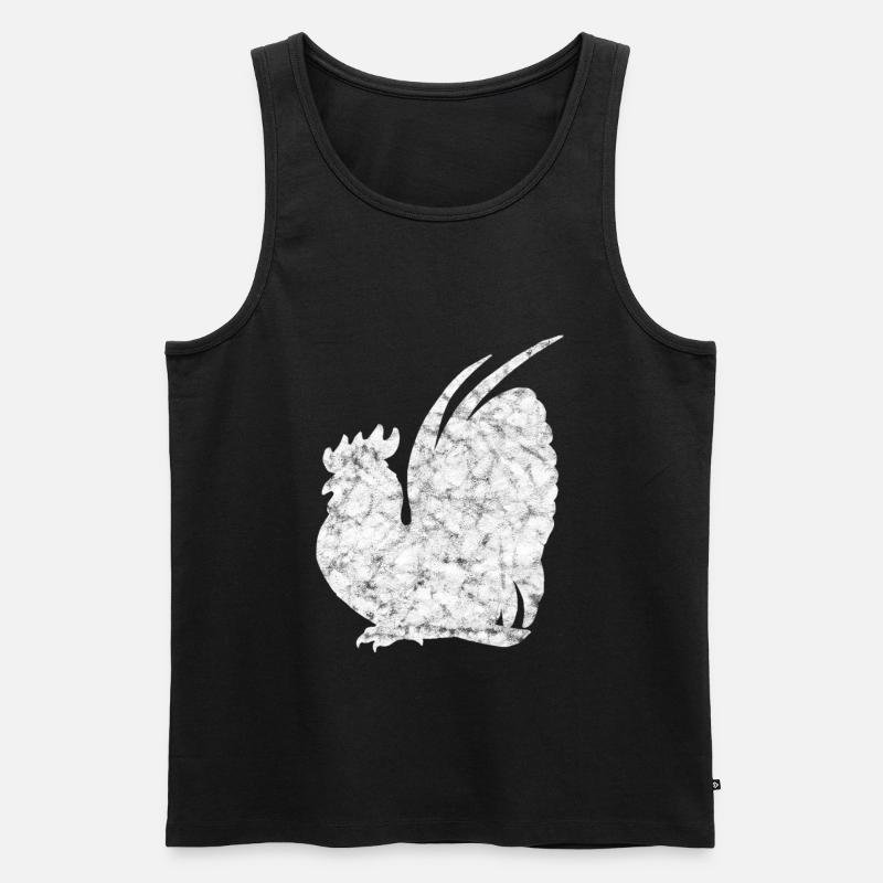 Hahn - Männer Premium Bio Tank Top - Schwarz