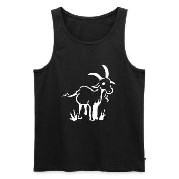 goat - Men's Premium Organic Tank Top - black - Front - Michal (187cm)