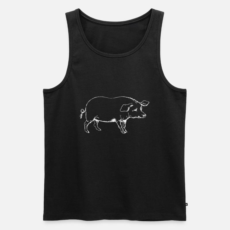 Schwein - Männer Premium Bio Tank Top - Schwarz