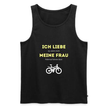 Mountainbiker Mountainbike lustiger Spruch - Männer Premium Bio Tank Top - Schwarz - Vorne - Michal (187cm)