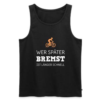 Fahrrad lustiger Spruch Mountainbiker Sport - Männer Premium Bio Tank Top - Schwarz - Vorne - Michal (187cm)