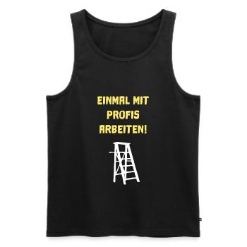 Handwerker - Männer Premium Bio Tank Top - Schwarz - Vorne - Michal (187cm)