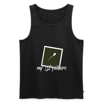 My first picture - Männer Premium Bio Tank Top - Schwarz - Vorne - Michal (187cm)