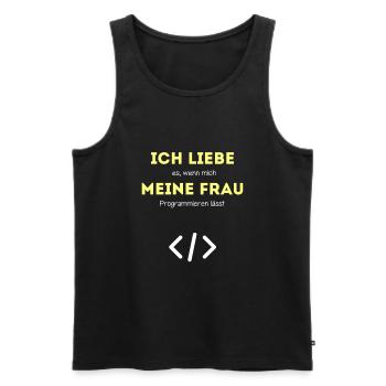 Programmierer lustiger Spruch Java Programmieren - Männer Premium Bio Tank Top - Schwarz - Vorne - AI Model Male 178 light (178cm)
