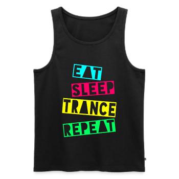 EAT SLEEP TRANCE REPEAT - Débardeur bio Premium Homme - noir - Devant - Michal (187cm)