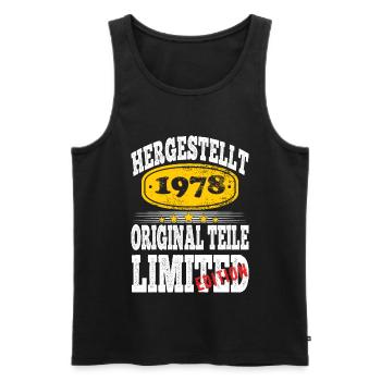 Hergestellt 1978 - Männer Premium Bio Tank Top - Schwarz - Vorne - AI Model Male 178 light (178cm)