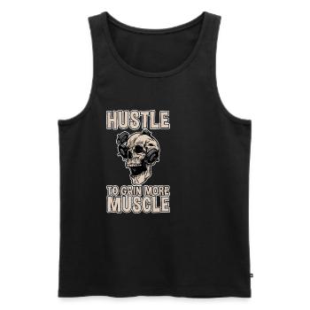 Hustle pour gagner plus de muscle 2 - Débardeur bio Premium Homme - noir - Devant - AI Model Male 178 light (178cm)