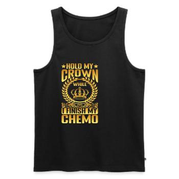Tenez ma couronne pendant que je termine ma chimio 68 - Débardeur bio Premium Homme - noir - Devant - Michal (187cm)