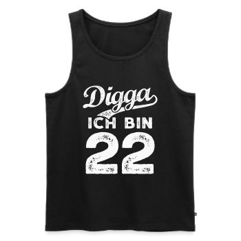 Digga Ich Bin 22 Jahre 22. Geburtstag - Männer Premium Bio Tank Top - Schwarz - Vorne - Michal (187cm)