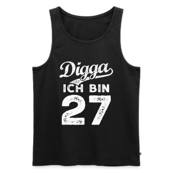 Digga Ich Bin 27 Jahre 27. Geburtstag - Männer Premium Bio Tank Top - Schwarz - Vorne - Michal (187cm)