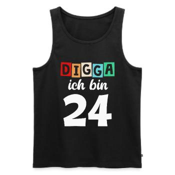 Digga Ich Bin 24 Jahre 24. Geburtstag - Männer Premium Bio Tank Top - Schwarz - Vorne - Michal (187cm)