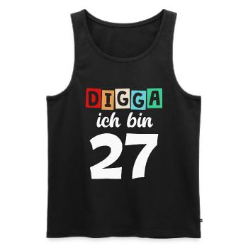 Digga Ich Bin 27 Jahre 27. Geburtstag - Männer Premium Bio Tank Top - Schwarz - Vorne - Michal (187cm)