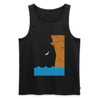 Cliff Diver Cliff Diver gift idea - Men's Premium Organic Tank Top - black - Front - Michal (187cm)