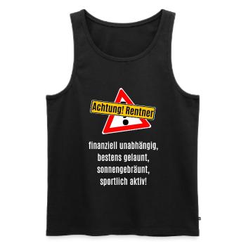Achtung ! Rentner - Männer Premium Bio Tank Top - Schwarz - Vorne - Michal (187cm)