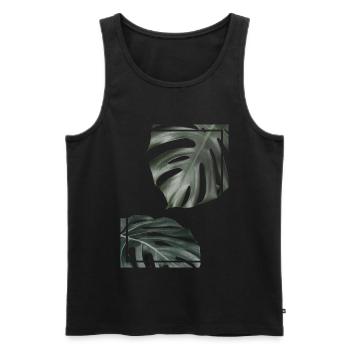 Monstera I (Colour) - Men's Premium Organic Tank Top - black - Front - AI Model Male 178 light (178cm)