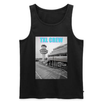 TXL CREW noir/blanc + turquoise - Débardeur bio Premium Homme - noir - Devant - AI Model Male 178 light (178cm)
