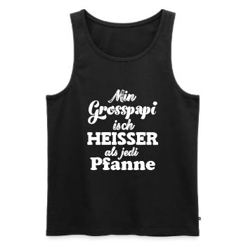 Grosspapi isch heisser als jede Pfanne Schweiz Opa - Männer Premium Bio Tank Top - Schwarz - Vorne - Michal (187cm)