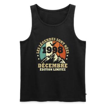 Les légendes sont nées en Décembre 1998 Vintage - Débardeur bio Premium Homme - noir - Devant - Michal (187cm)