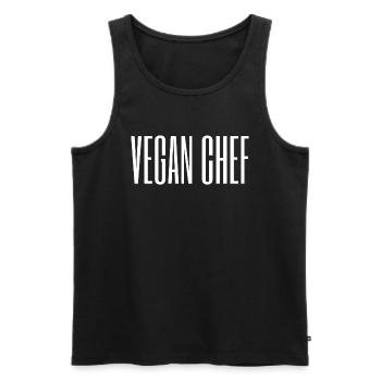 CHEF VÉGÉTALIEN / Cuisine végétalienne - Débardeur bio Premium Homme - noir - Devant - AI Model Male 178 light (178cm)