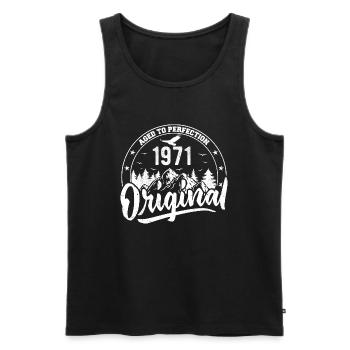 Original 1971 Vintage Geburtstagsgeschenk 1971 - Männer Premium Bio Tank Top - Schwarz - Vorne - Michal (187cm)