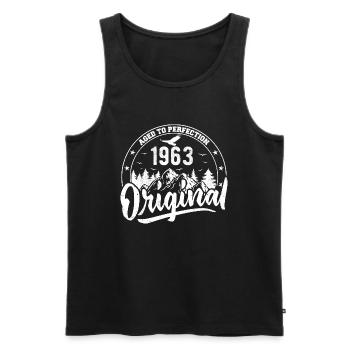 Original 1963 Vintage Geburtstagsgeschenk 1963 - Männer Premium Bio Tank Top - Schwarz - Vorne - Michal (187cm)