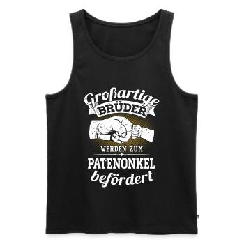 Great brothers are promoted to godfather - Men's Premium Organic Tank Top - black - Front - AI Model Male 178 light (178cm)