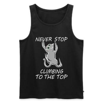 Hör Nie Auf, Nach Oben Zu Klettern, Katze Karriere - Männer Premium Bio Tank Top - Schwarz - Vorne - Michal (187cm)