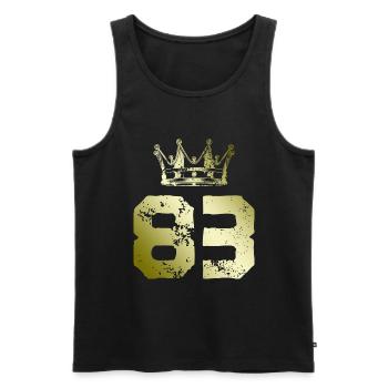 83 Couronne numérique - Débardeur bio Premium Homme - noir - Devant - Michal (187cm)